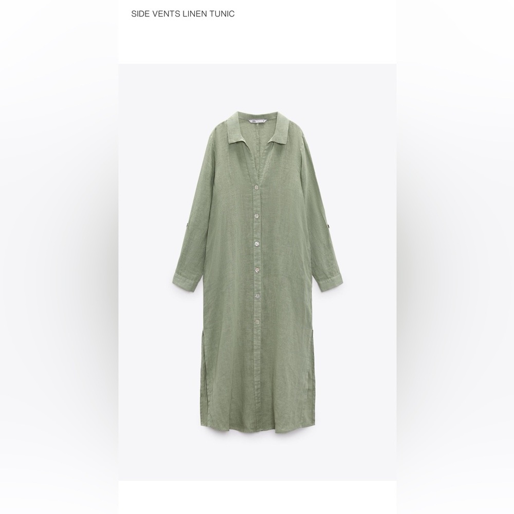 Zara SIDE VENTS LINEN TUNIC
S  LIGHT KHAKI
REF. 7771/500